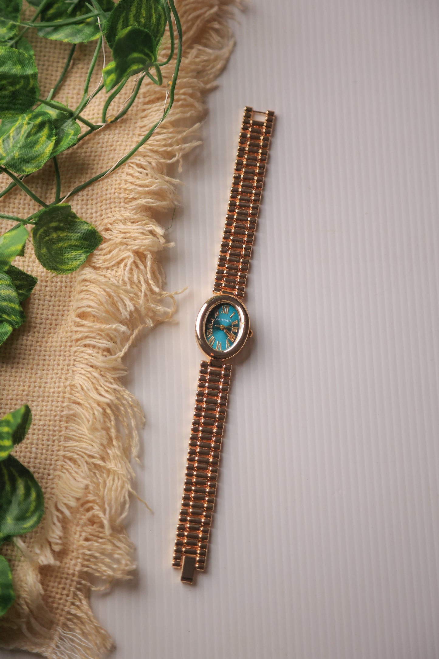 Cartier Oval Gold Green Dial