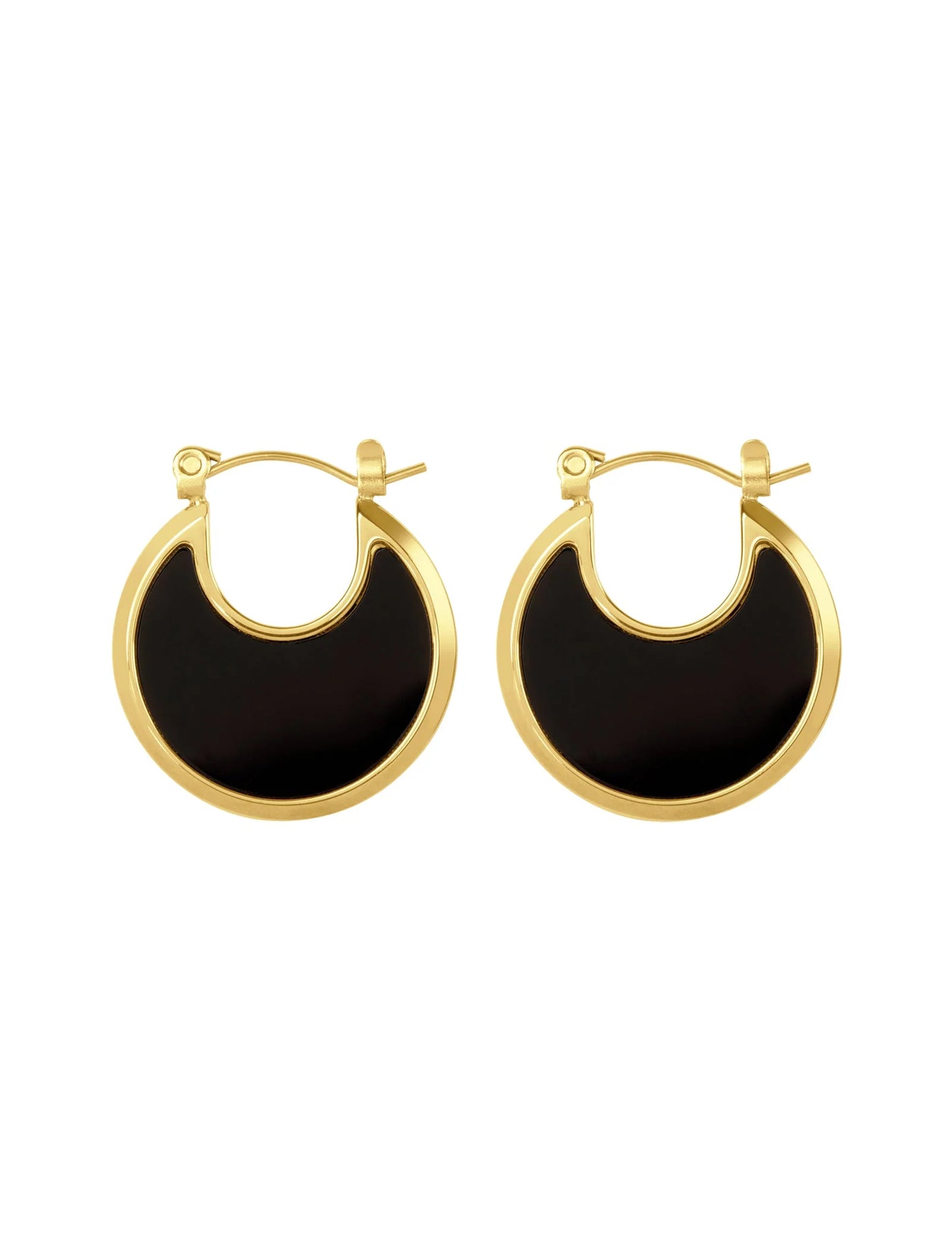 Retro Circle Earring - Black