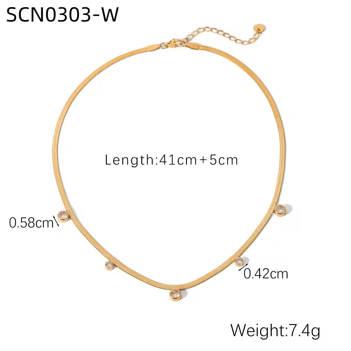 Five Mini Diamond Necklace