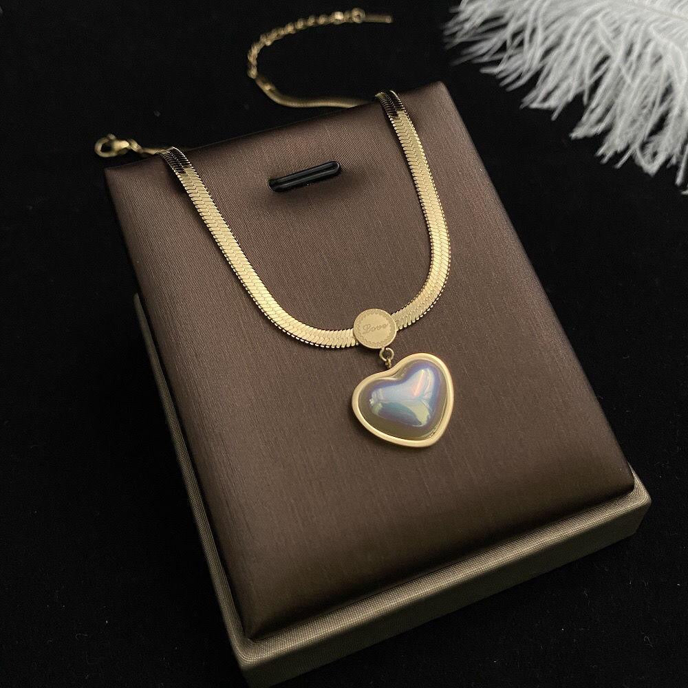 White Heart Necklace