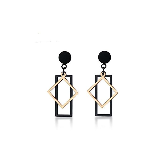 Women Drop Earrings Stainless Steel Geometric design