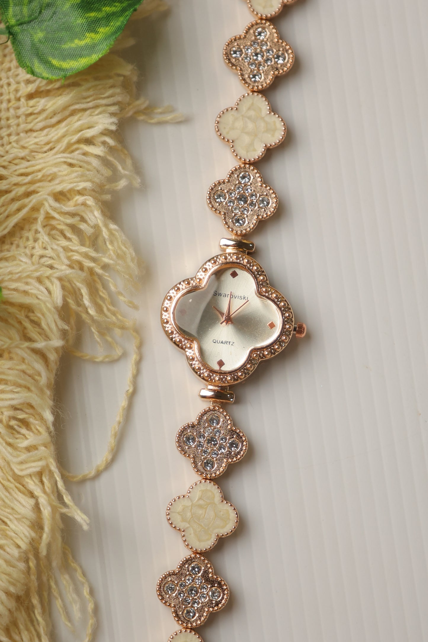 Swaroviski White Clover Watch