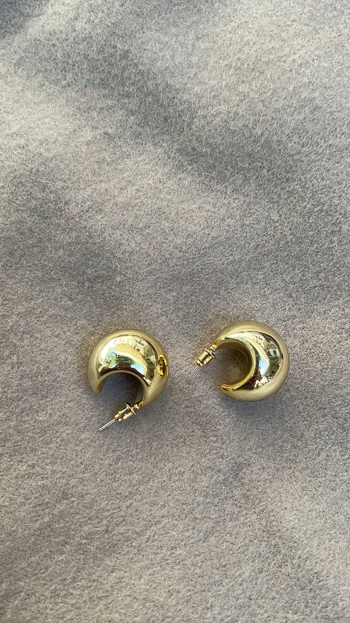 Half Golden Moon Earrings