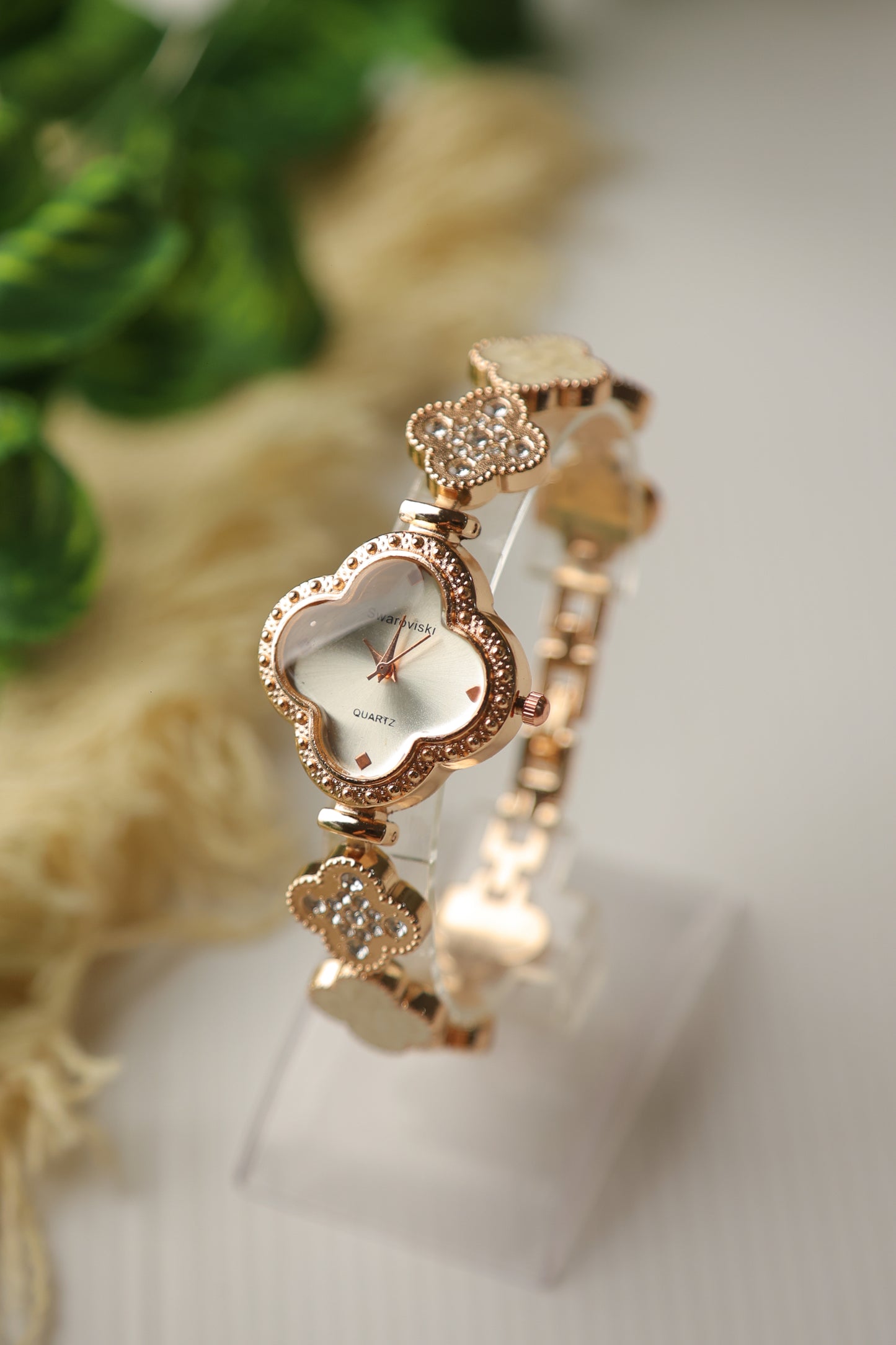 Swaroviski White Clover Watch
