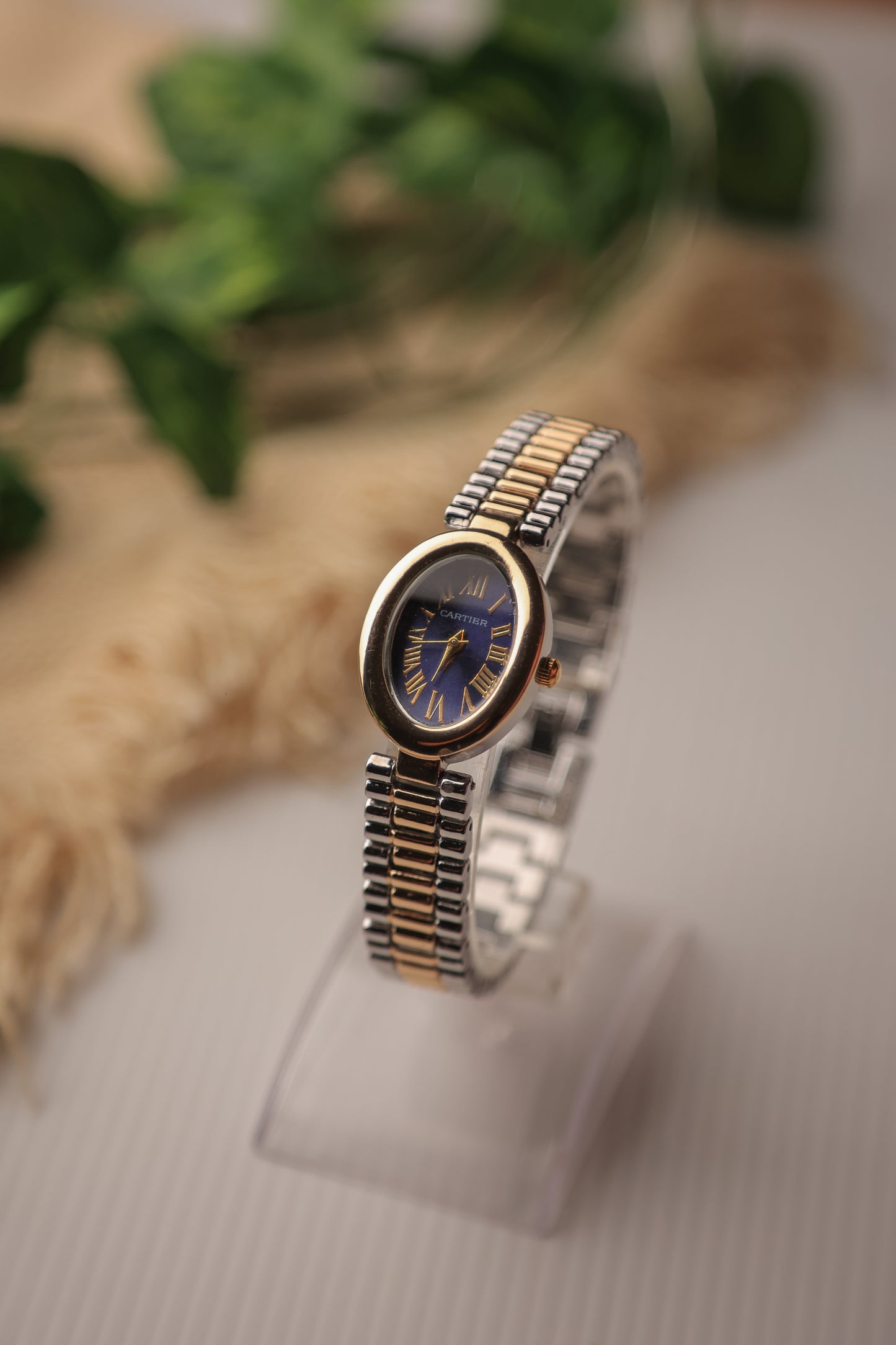 Cartier Oval Blue Twotone