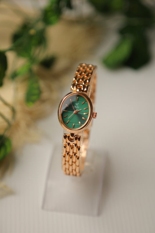 Oliv Mini Oval Gold Green