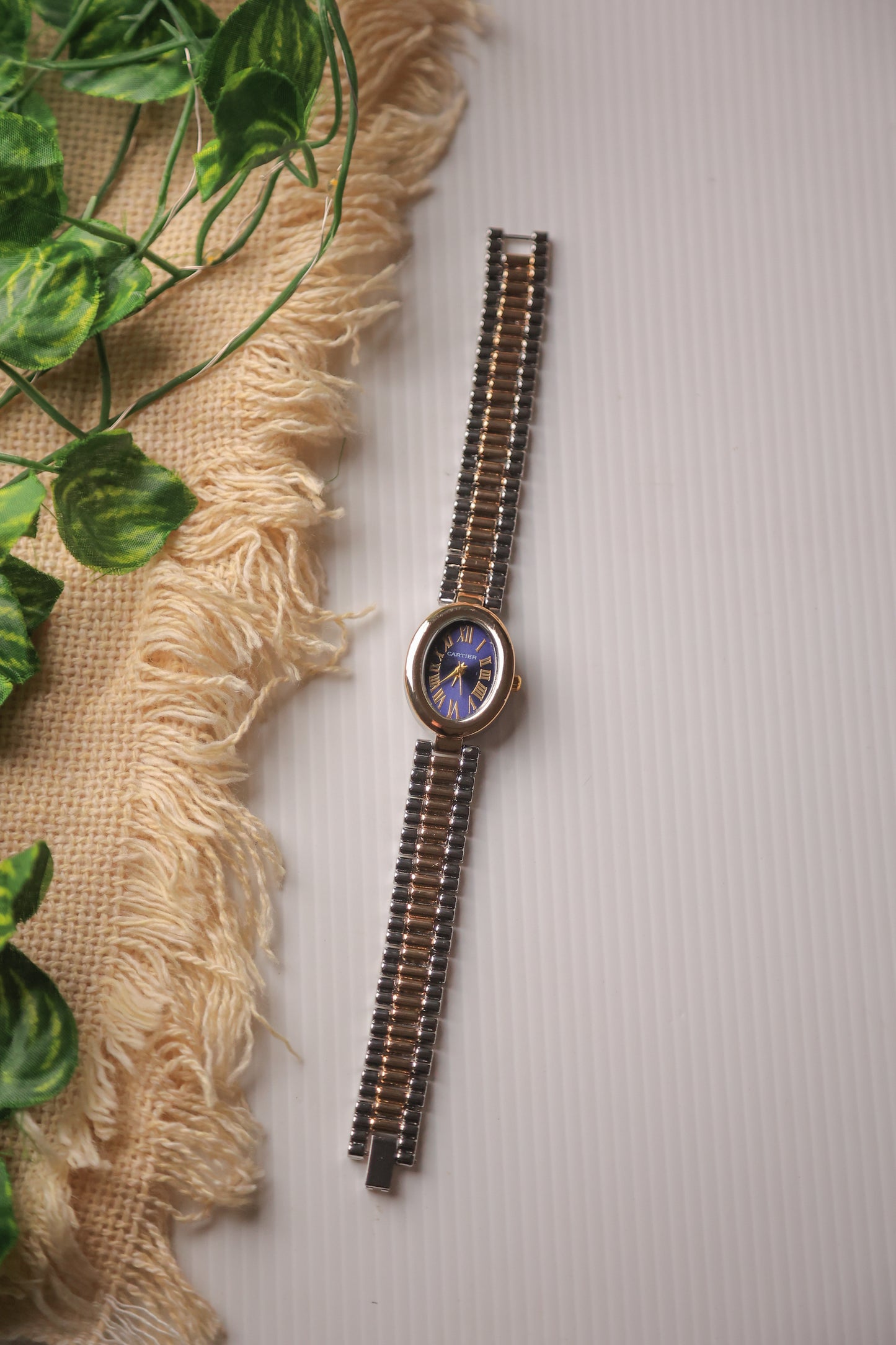 Cartier Oval Blue Twotone