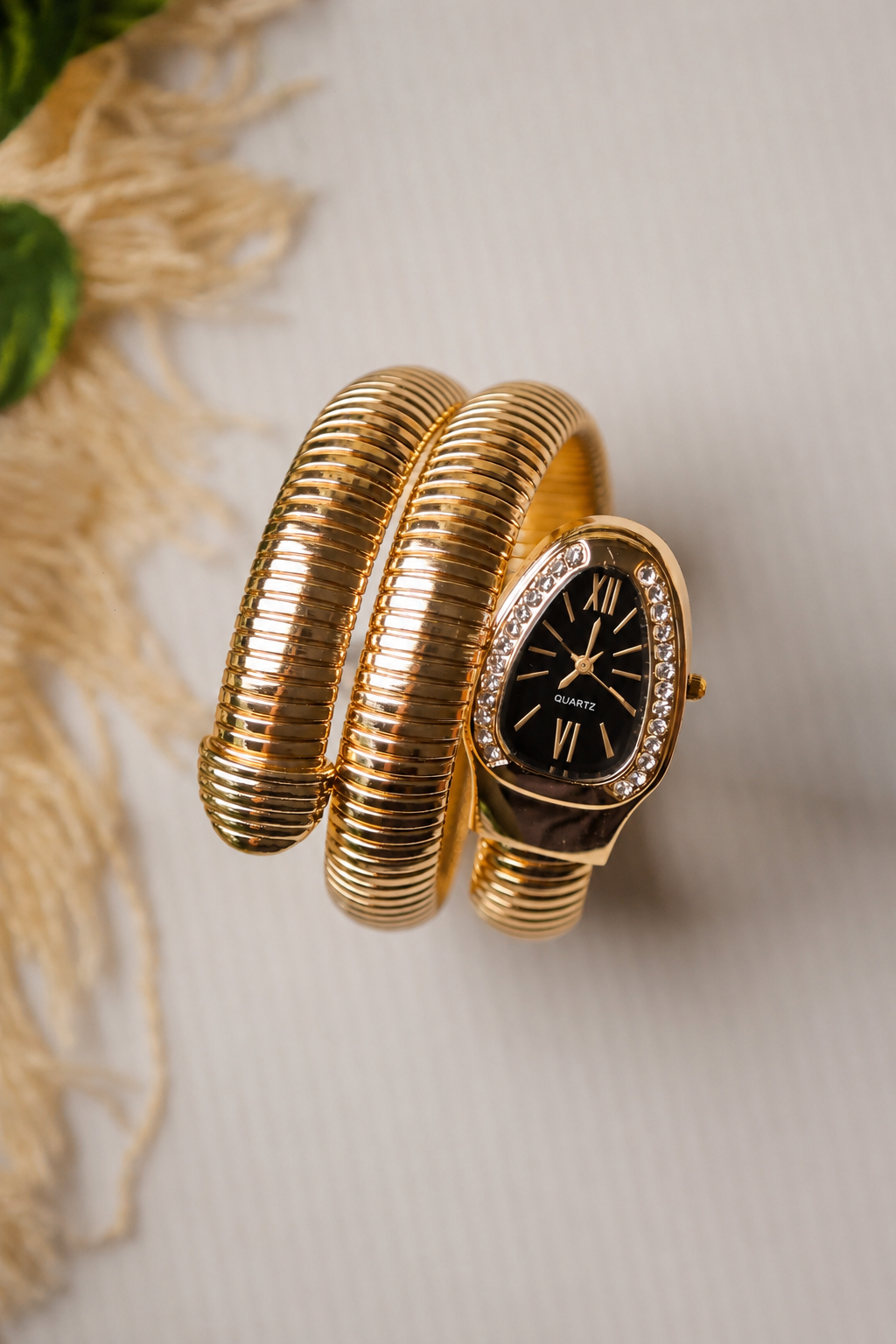 Snake Gold Black Dial