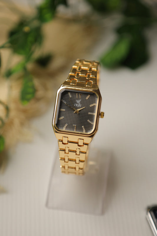 Oliv Roman Gold Black Dial