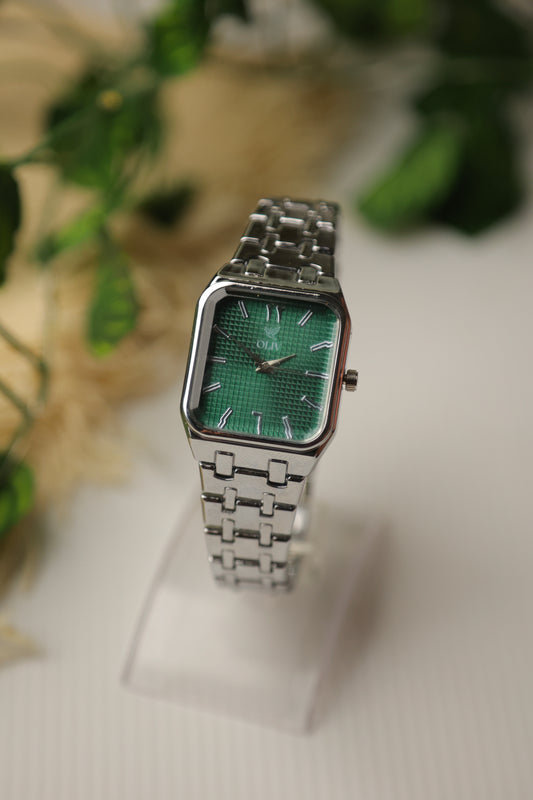 OLIV Roman Silver (Green Dial)