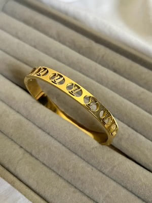 Stainless LV Hollow Golden Bangle