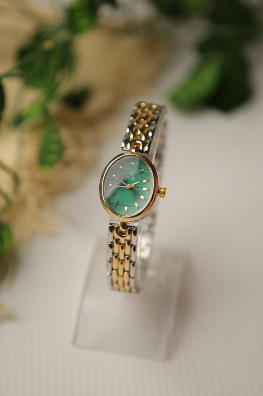 Oliv Mini Oval Twotone Green