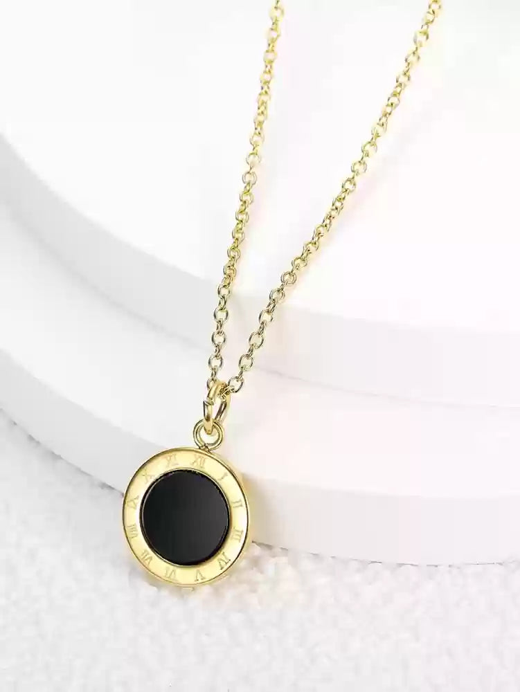 Black Round Necklace