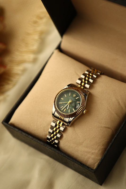 Rolex Green Twotone