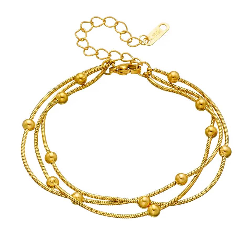 Triple Chain Ball Bracelet