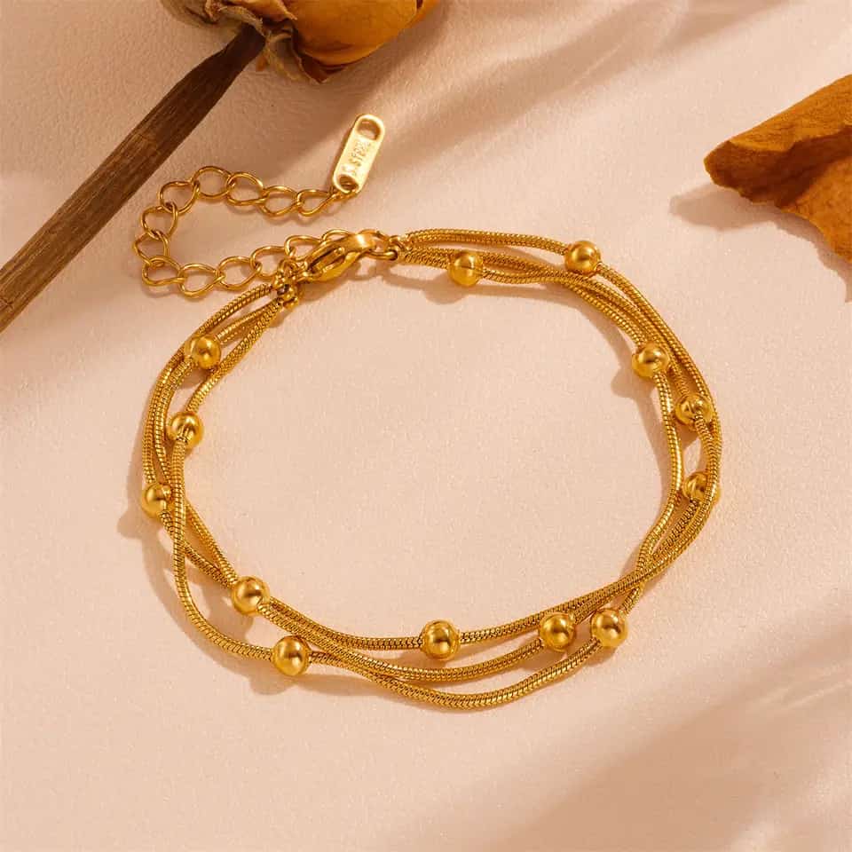 Triple Chain Ball Bracelet