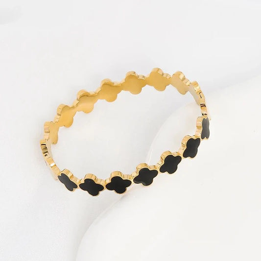 Stainless steel All in All Black Clover bracelet