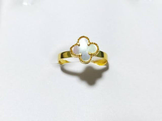 White Clover Adjustable Ring