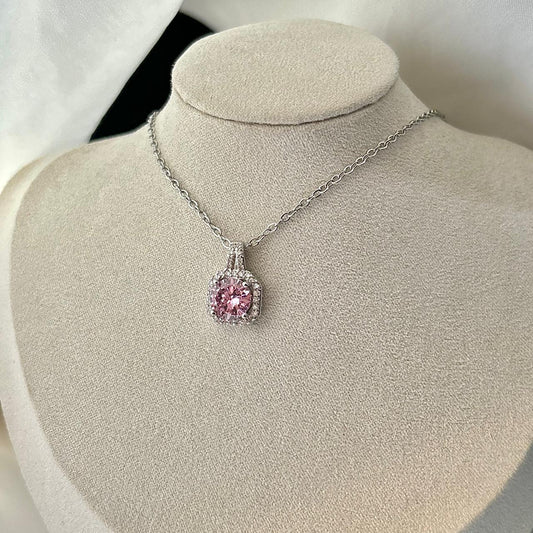 Pink Zirconia Stone Necklace