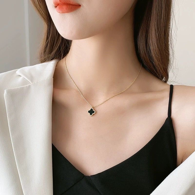 Two Sided Black And White Vancleef Necklace