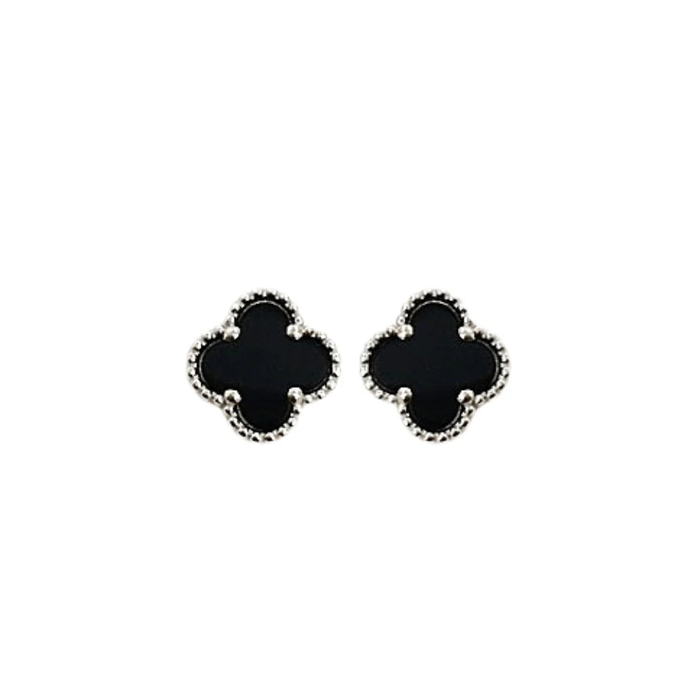 Black Clover Earrings (silver)