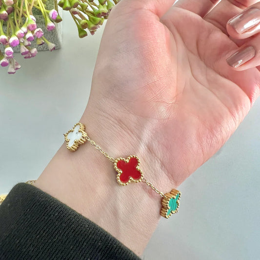 Multi Colour Clover Bracelet