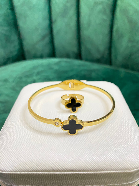 Clover Bangle + Ring Set